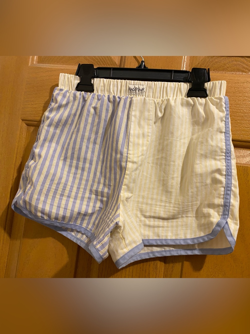 Kate Mack Yellow and Light Blue Striped Kids Shorts